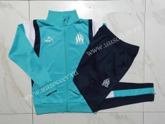 2023-2024 Olympique Marseille Lake Blue Thailand Soccer Jacket-815