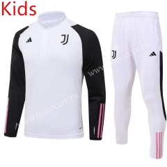 23-24 Juventus White Kids/Youth Soccer Tracksuit-GDP