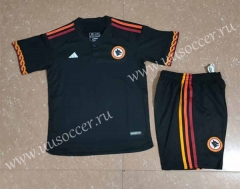 2023-24 Roma 2nd Away Black Kid/Youth Soccer Uniform-507