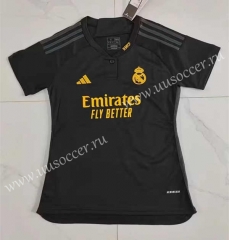 2023-24 Real Madrid 2nd Away Black Thailand Female Soccer Jersey AAA-2390