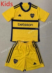 23-24 Boca Juniors Away Yellow Kid/Youth Soccer Uniform-AY