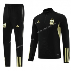 2023-2024 Argentina Black Thailand Soccer Tracksuit Uniform-LH