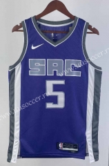 2023 Sacramento Kings Away Purple #5 NBA Jersey-311
