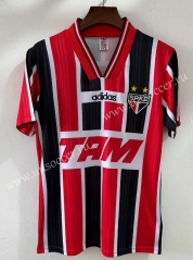 Retro Version 1996 Sao Paulo Away Red&Black Thailand Soccer Jersey AAA-709