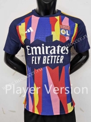 Player version 2023-2024 Olympique Lyonnais 2nd Away Colorful Thailand Soccer Jersey AAA-9926