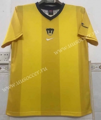 Retro Version 2000-01 Pumas UNAM Yellow Thailand Soccer Jersey AAA-6895