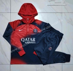 2023-2024 Paris SG Red Thailand Soccer Tracksuit With Hat -815