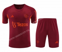 2023-2024 Manchester United Red Thailand Training Soccer Uniform-418