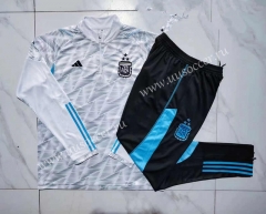 2023-2024 Argentina White Thailand Soccer Tracksuit Uniform-815