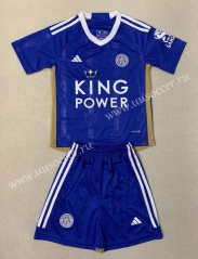 2023-24 Leicester City Home Blue Soccer Uniform-AY
