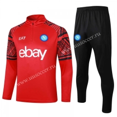 2023-24 SSC Napoli Red Thailand Soccer Tracksuit Uniform-815