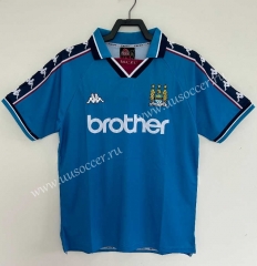 Retro Version 1997-1998 Manchester City Away Blue Thailand Soccer Jersey AAA-811