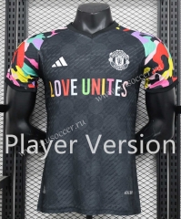 Player version 2023-24 Manchester United Black  Thailand Soccer Training Jersey-888
