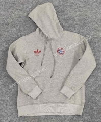 Bayern München Grey Thailand Soccer Fleece-Lined Tracksuit With Hat-CS