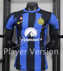 Player Version 23-24 Inter Milan Home Blue&Black Thailand Soccer Jersey AAA-888