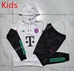 2023-2024 Bayern München Black Kids/Youth Soccer Tracksuit With Hat-815