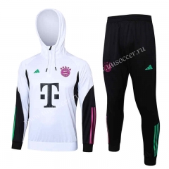 2023-2024 Bayern München White Thailand Soccer Tracksuit With Hat-815