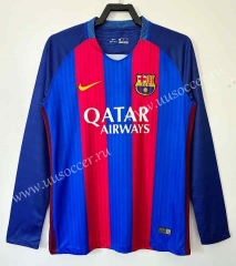 Retro Version 16-17 Barcelona Home Red&Blue Thailand Soccer Jersey AAA-811