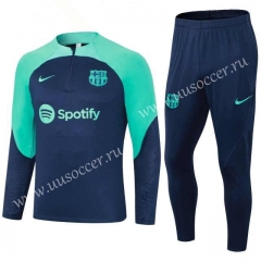 2023-2024 Barcelona Royal Blue Thailand Soccer kids Tracksuit Uniform-411