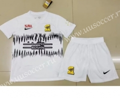 2023-24 Al Ittihad Away White  kids  Soccer Uniform