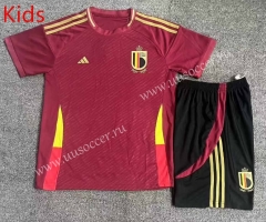2023-24 Belgium Home Red Kids Soccer Uniform-709