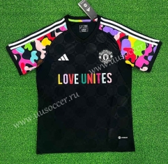 (S-4XL) 2023-2024 Manchester United Black&Pink Soccer Jersey AAA-403