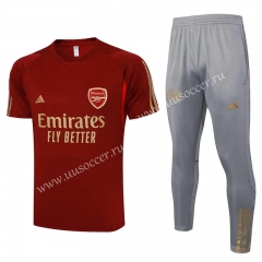 2023-2024 Arsenal Date Red Short-Sleeve Thailand Soccer Tracksuit-815