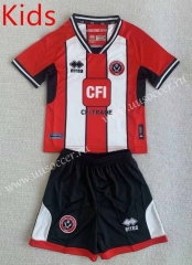 23-24 Sheffield United Home White&Red Kid/Youth Soccer Uniform-AY