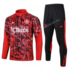 2023-2024 Manchester United Red Thailand Soccer kids Tracksuit-815