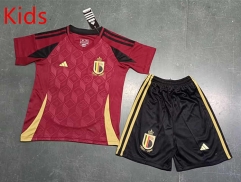 2024-25 Belgium Home Red Kids Soccer Uniform-8679