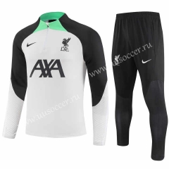 (S-3XL) 2023-2024 Liverpool Grey&White Thailand Soccer Tracksuit-GDP