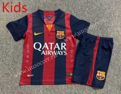 Retro Version 14-15 Barcelona Home Red&Blue Kids/Youth Soccer Uniform-7809