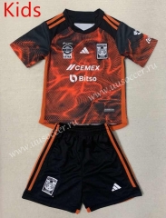 2023-2024 Tigres UANL 2nd Away  Black&Orange Kids/Youth Soccer Uniform-AY