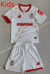 2023-2024 Deportivo Toluca Away White Kids/Youth Soccer Uniform-AY