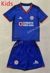 2023-24 Cruz Azul  Home  Blue Kids/Youth Soccer Uniform-AY