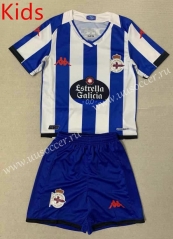 2023-24 Deportivo La Coruña Home Blue&White Kids/Youth Soccer Uniform-AY
