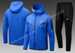 2023-2024 Chelsea Cai Blue Thailand Soccer Jacket Unifrom With Hat-815