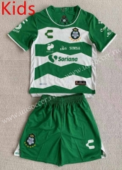 2023-24 Santos Laguna Home White&Green kids  Soccer Uniform-AY
