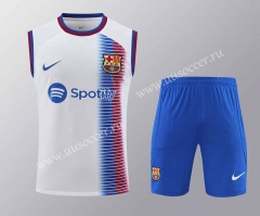2024-25 Barcelona White Thailand  Soccer Vest uniform-418