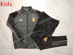 2023-2024 Real Madrid Dark Green Kids/Youth Soccer Jacket Uniform-815