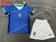 2024-2025 Brazil Away Blue Kid/Youth Soccer Uniform-1506