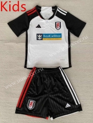 2023-2024 Fulham Home Black&White kids Soccer Uniform-AY