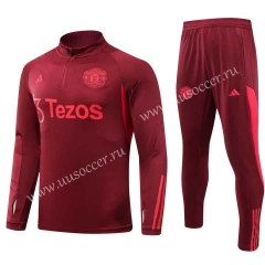 (S-3XL) 2023-2024 Manchester United Date Red Thailand Soccer Tracksuit-GDP