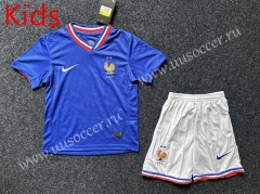 2024-25 France Home Blue Kid/Youth Soccer Uniform-GB