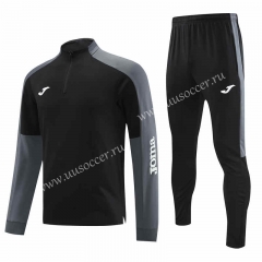 Black&Grey Thailand Soccer Tracksuit Uniform-4627