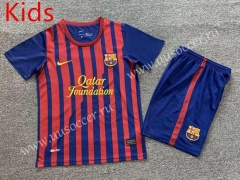 Retro Version 11-12 Barcelona Home Red&Blue Kids/Youth Soccer Uniform-7809