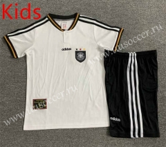 Retro Version 1996 Germany Home White Kids/Youth Soccer Uniform-7809