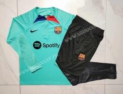 2023-2024 Barcelona Light Green Thailand Soccer Tracksuit Uniform-815