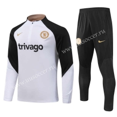 (S-3XL) 2023-2024 Chelsea White Thailand Soccer Tracksuit Uniform-GDP