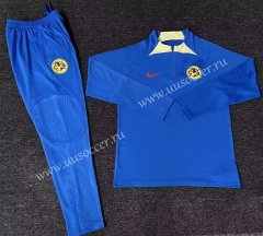 2023-24 Club América Blue Thailand Soccer Tracksuit Uniform-HR
